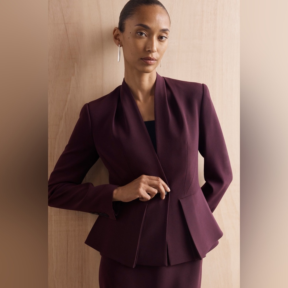 Clever Crepe Clifton Jacket Deep Plum - DJ274 UK8, US4 NWT